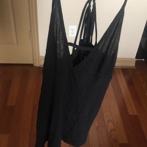 Black strappy tank